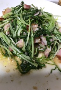 ベーコンと水菜のペペロンチーノ風