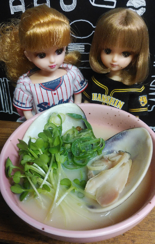 リカちゃん♡蛤の豆乳味噌スープの画像
