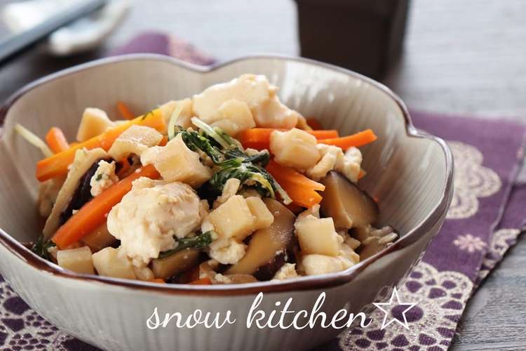 れんこんと椎茸のふんわり炒り豆腐 レシピ 作り方 By スノーキッチン クックパッド 簡単おいしいみんなのレシピが359万品