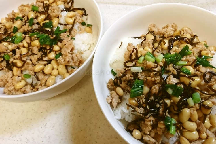 鶏ひき昆布佃煮丼 時短ですね レシピ 作り方 By Kusakokuku クックパッド