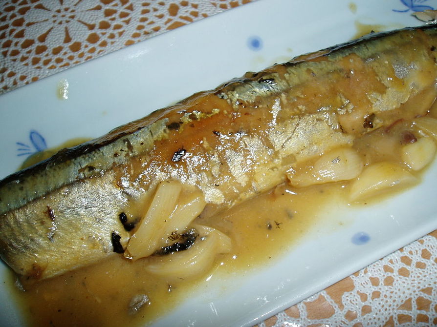 秋刀魚のにんにく味噌煮の画像