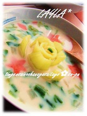 チンゲン菜のお花が咲いたよ❀スープ♡