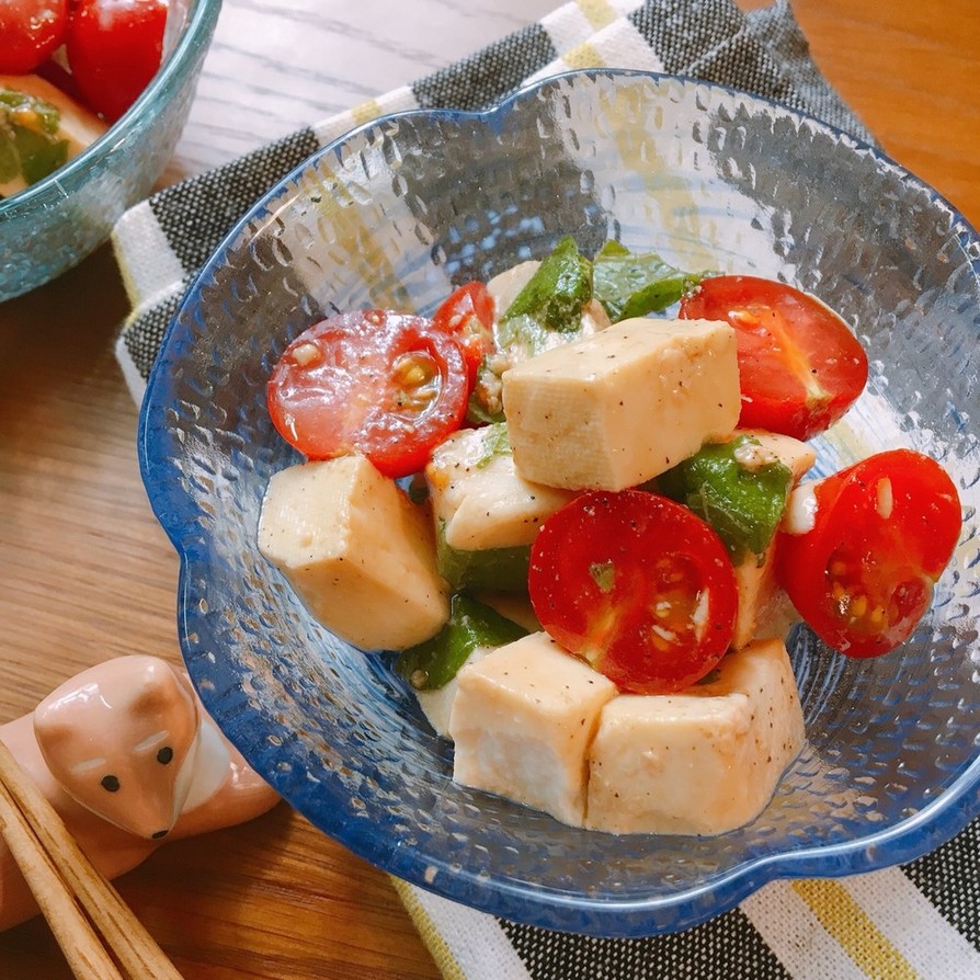 あと1品に♡お豆腐の和風カプレーゼ風の画像