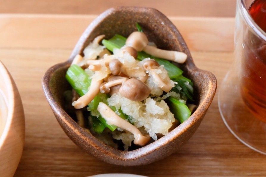 小松菜ときのこのおろし和えの画像