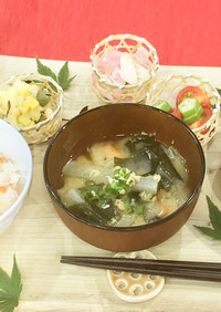「栄養満点茨城野菜の味噌スープ」定食❷