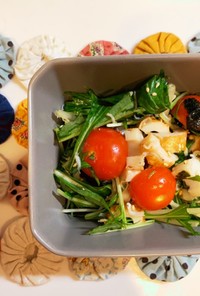 水菜としらすの簡単めんつゆサラダ