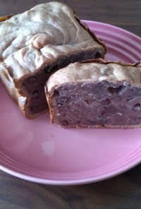 【HBで作る】米粉の紫芋甘納豆ケーキ