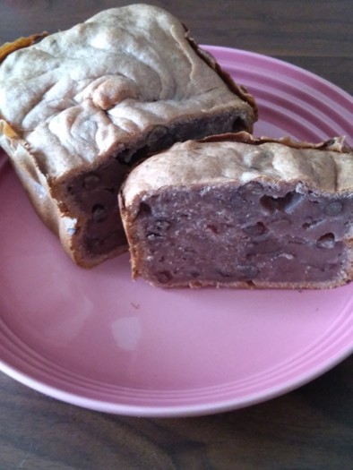 【HBで作る】米粉の紫芋甘納豆ケーキの写真
