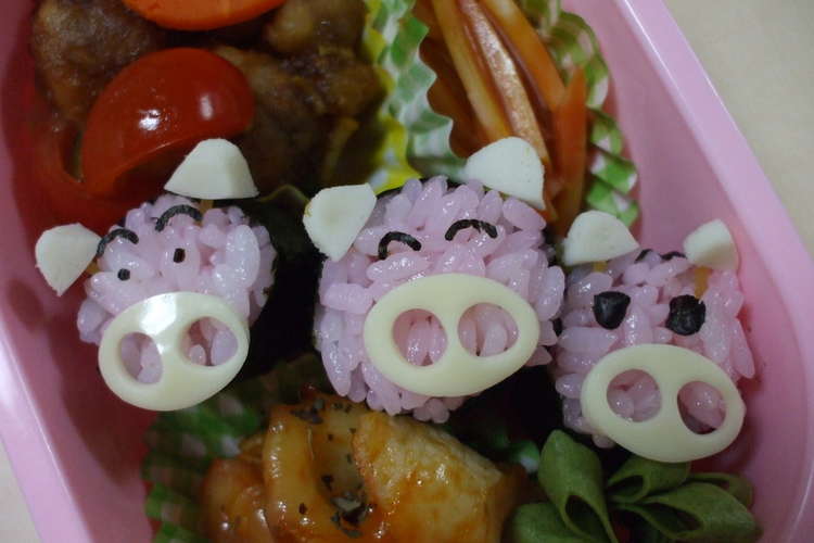 俵おにぎりでブタさん３兄弟 キャラ弁 レシピ 作り方 By Rinkyo クックパッド 簡単おいしいみんなのレシピが374万品