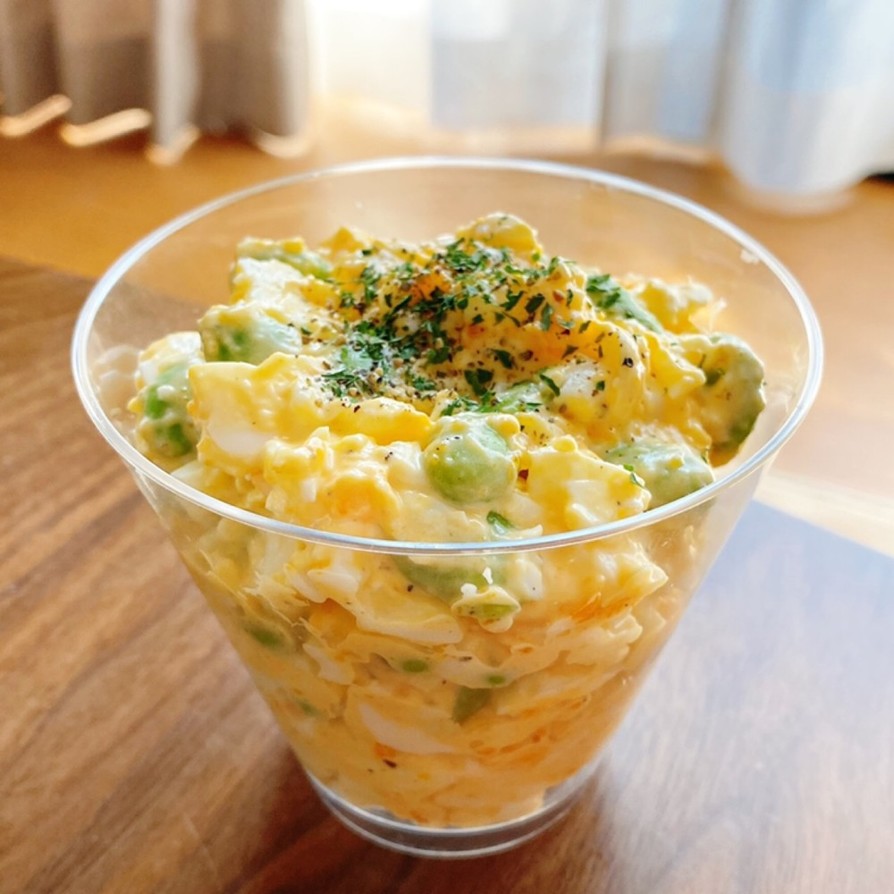 【混ぜるだけ】半熟卵と枝豆の簡単サラダの画像