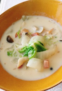 ☆白菜とベーコンの豆乳スープ☆
