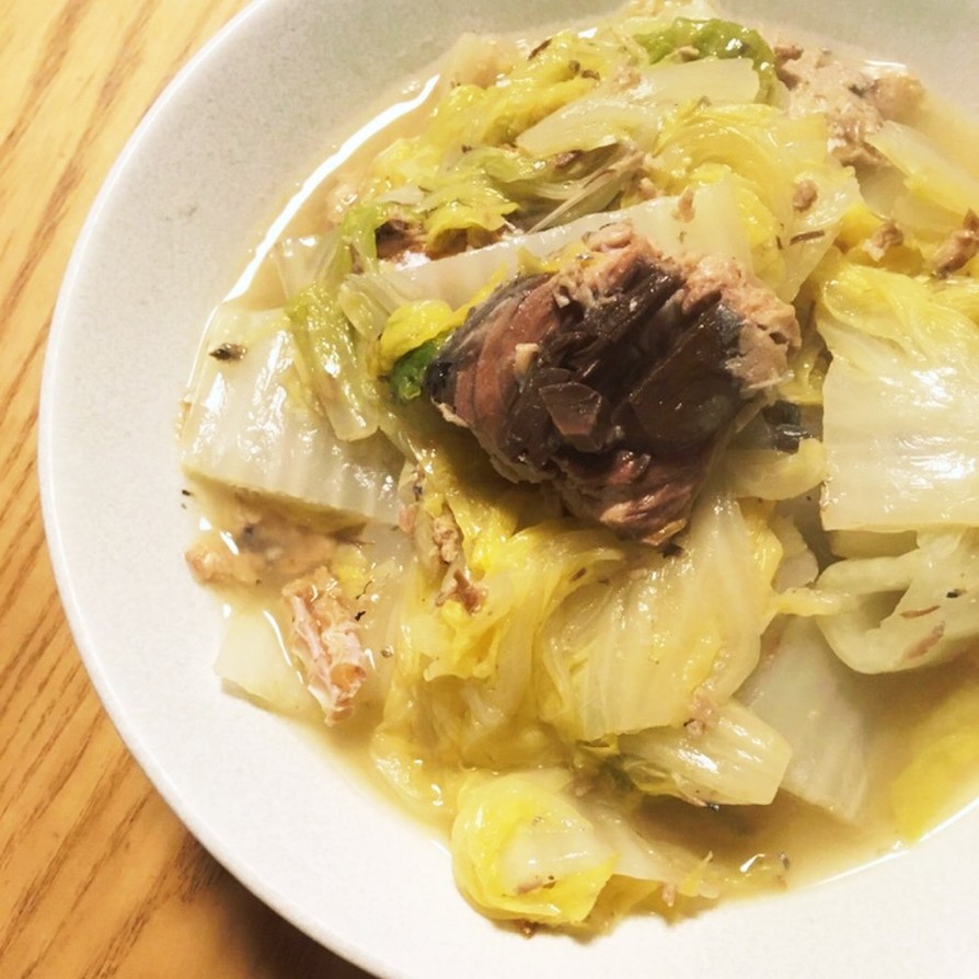 白菜とサバ缶の簡単煮の画像