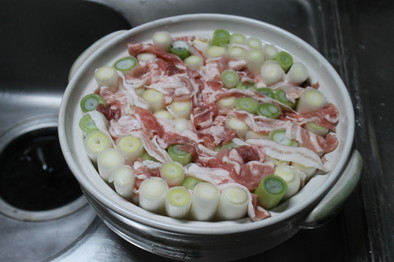 ねぎ生産者が作るネギ豚バラミルフィーユ鍋の写真