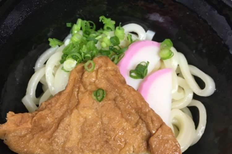 きつねうどんの油揚げとさぬきうどんの出汁 レシピ 作り方 By カモミール クックパッド 簡単おいしいみんなのレシピが359万品