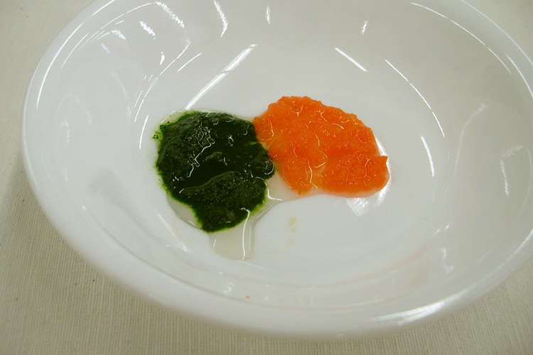 青菜と人参のペースト 5 6か月離乳食 レシピ 作り方 By 相模原市 神奈川県 クックパッド 簡単おいしいみんなのレシピが356万品