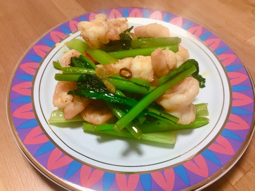 江戸菜と海老の簡単XO醬炒めの画像