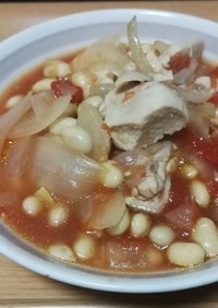 鶏肉と大豆のトマトスープ