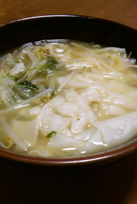 ワンタン麺(もやし・水菜)
