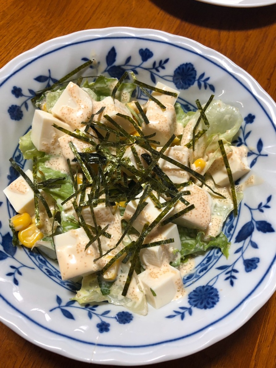 豆腐とレタスの明太マヨサラダの画像