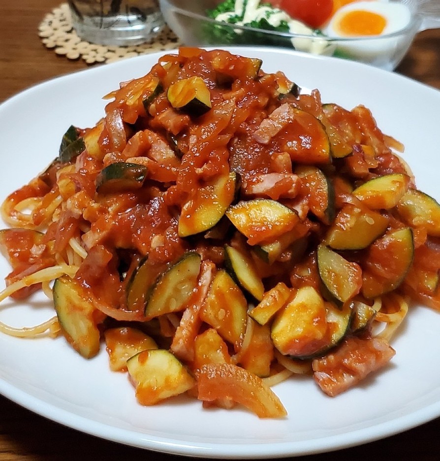 ズッキーニ&ベーコン☆トマトパスタの画像