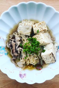 【簡単めんつゆ】居酒屋っぽい肉豆腐