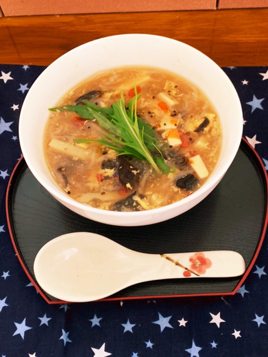 食物繊維でダイエット☆サンラータンスープの画像
