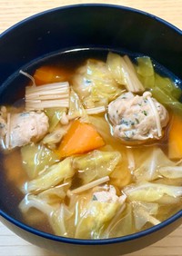 簡単ヘルシー鶏団子スープ、鍋