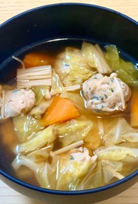簡単ヘルシー鶏団子スープ、鍋