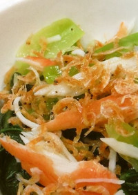 小松菜と小魚のカニカマ和え(15分)