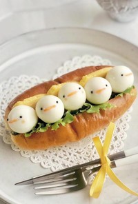 うずらの卵消費　とびだせ！ひよこサンド