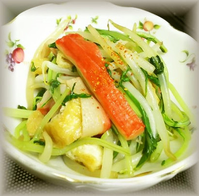 水菜のオリーブオイル炒めの写真