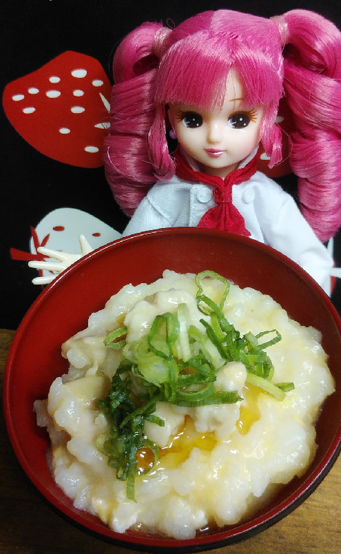 リカちゃん♡ホタテ出汁で鶏と卵のお粥さんの画像