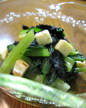 小松菜おひたし：チーズと海苔風味の画像