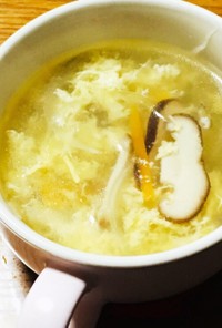 サラダチキンと茹で汁の中華スープ