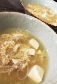 えのき豆腐の生姜かき玉スープ
