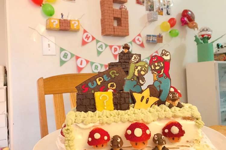 スーパーマリオケーキ レシピ 作り方 By カラフルラビッつ クックパッド
