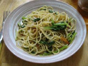 カリカリじゃこと青菜のパスタ
