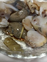 白バイ貝（白梅貝）湯引き刺しの写真