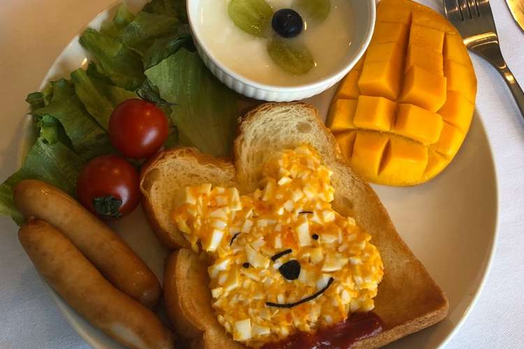 朝ご飯に簡単かわいいプーさんトースト レシピ 作り方 By ブラックトントン クックパッド