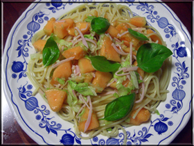 ♡メロンとハムのパスタ♡