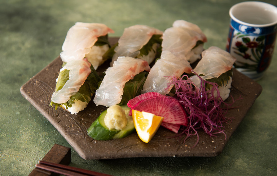 なんちゃって昆布〆鯛の握り寿司の画像
