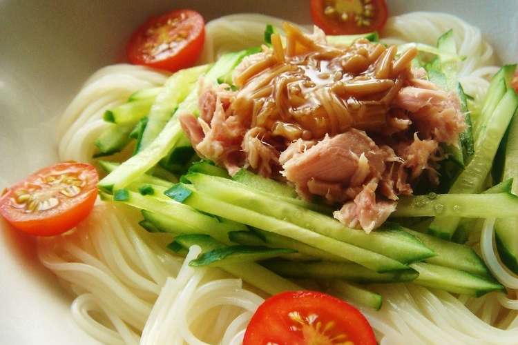 ツナのせ なめ茸そうめん レシピ 作り方 By Iano クックパッド 簡単おいしいみんなのレシピが354万品