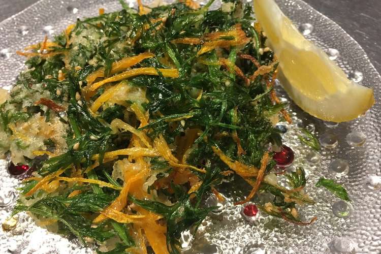 ゴマ香る にんじん葉っぱ天ぷら レシピ 作り方 By Cookin Mam クックパッド
