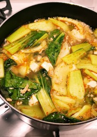 チンゲン菜挽肉の中華スープ