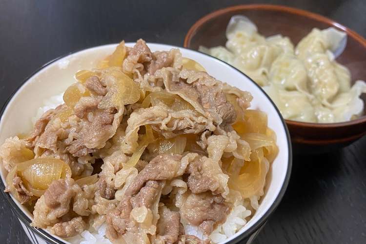 簡単 時短 5分で完成 牛こま牛丼 レシピ 作り方 By Tujidesu クックパッド 簡単おいしいみんなのレシピが351万品