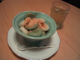 洋風・豆腐白玉2色盛り