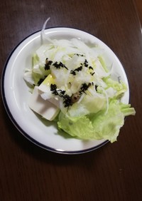 わかめと豆腐のオリーブオイルサラダ