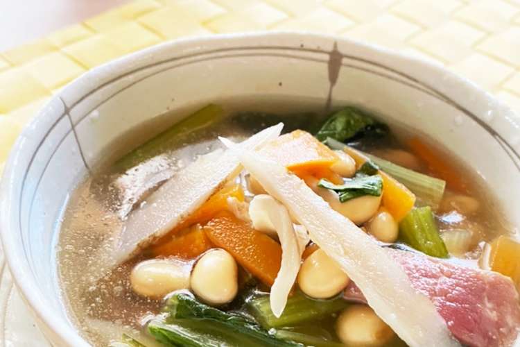朝食にお腹に優しいごぼうと大豆入りスープ レシピ 作り方 By ひらめきmei クックパッド 簡単おいしいみんなのレシピが360万品