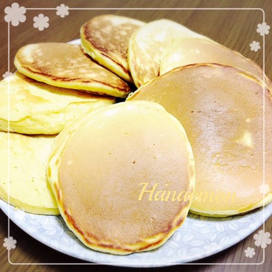 朝食にオススメ☆簡単！強力粉パンケーキの写真