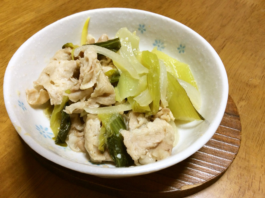炒め物(チンゲンサイ・タマネギ・肉)の画像